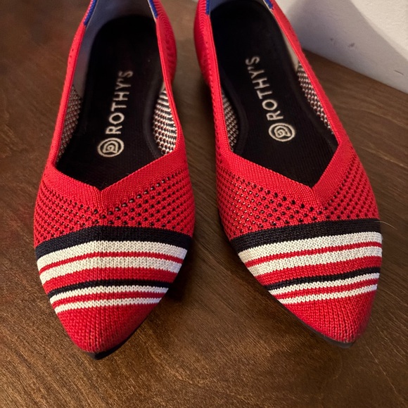 Rothy’s the Point Flat Cherry Red Stripe Retired Size 8.5 - Picture 3 of 6